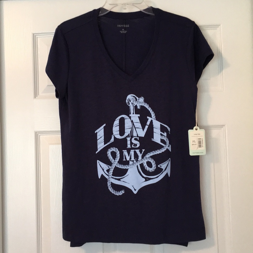 DEPT222-NWT Ladies PL-Navy Blue Top